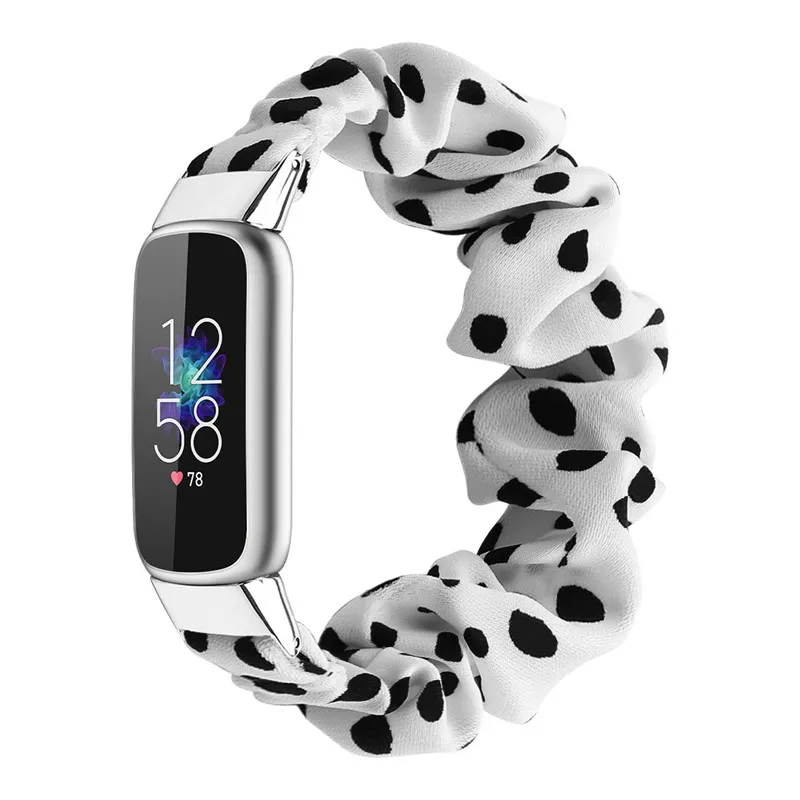 

Women Girls Velvet Elastic Wristbands Fabric Nylon Scrunchies Watch Bands For Fitbit Luxe