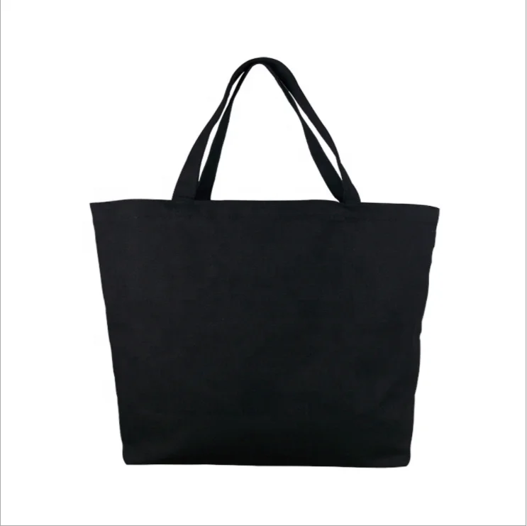 

Cotton Linen Canvas Large Single Shoulder Tote Grocery Bag, Black, yellow, dark grey or customized color