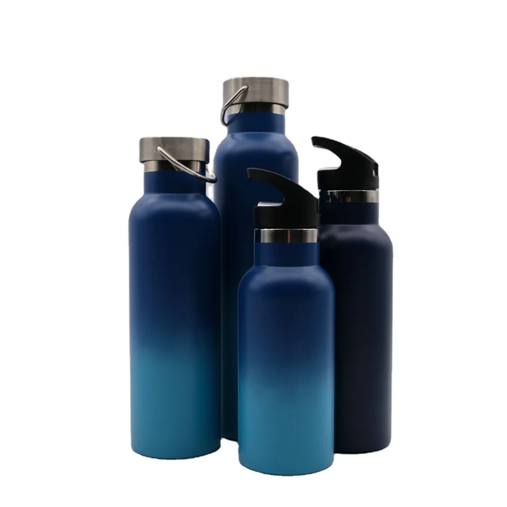 

Hot Sale 600ml 21oz Outdoor Vacuum Double Wall Insulated Stainless Steel Water Bottle with Bamboo Lid, Customized color