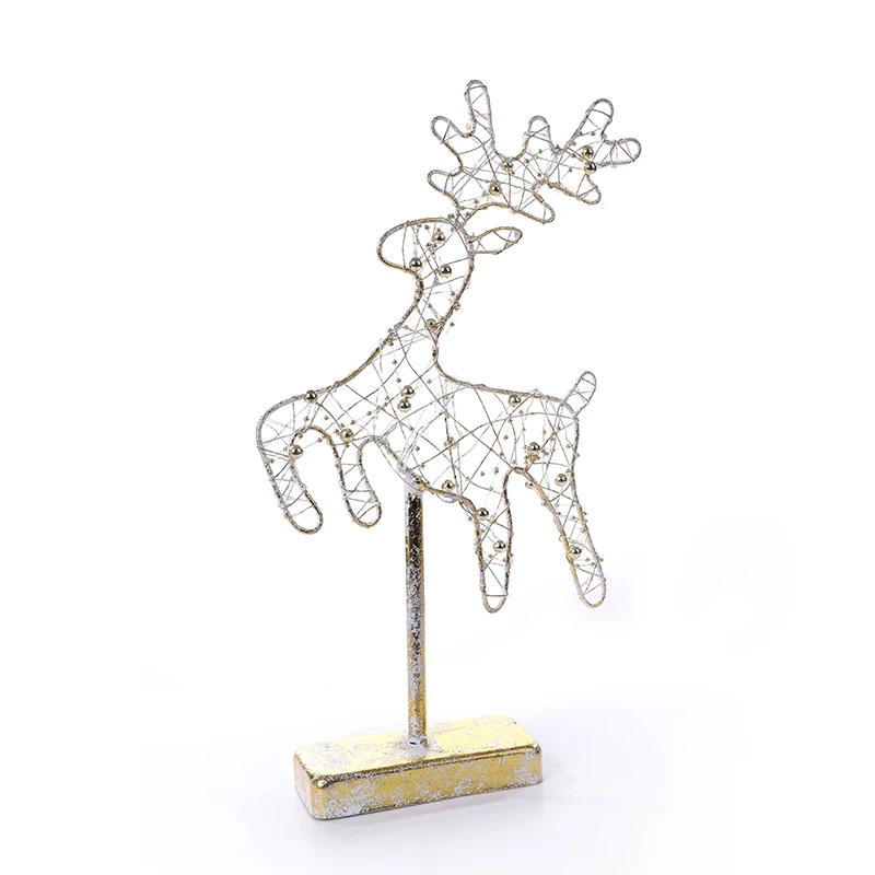 Christmas Mental Material Deer Shape with LED lights Decorate