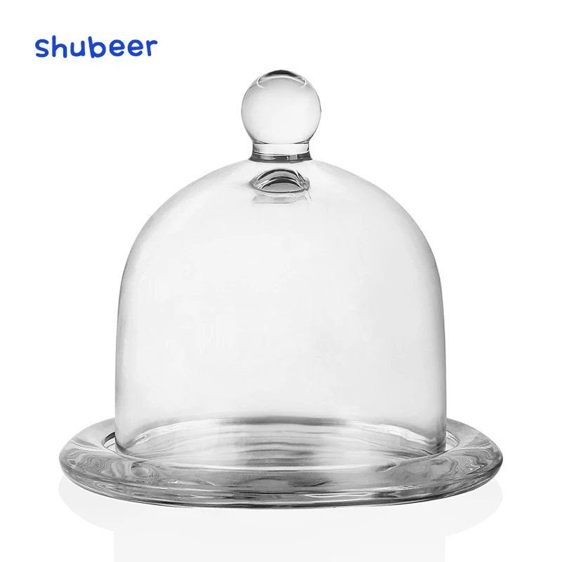 

Unleaded glass cover cake check tray of heart cake bread dust proof lemon cover tray, Clear