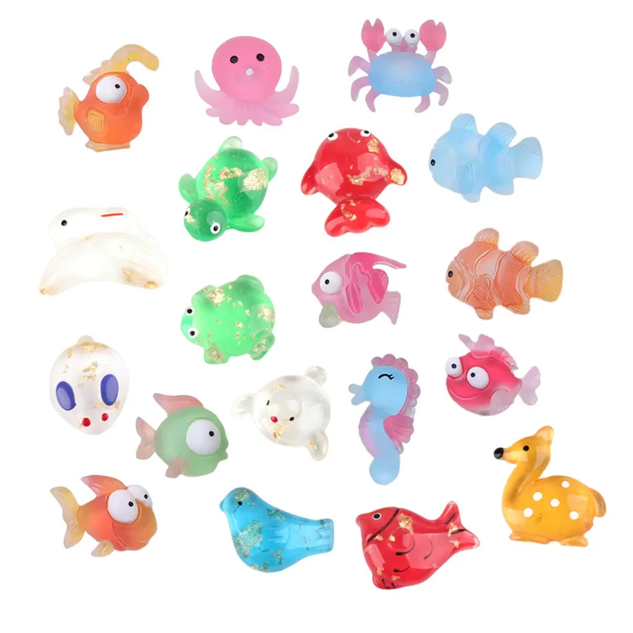 

hot sale kids diy slime resin cabochons jelly colored flatback miniature ocean animal