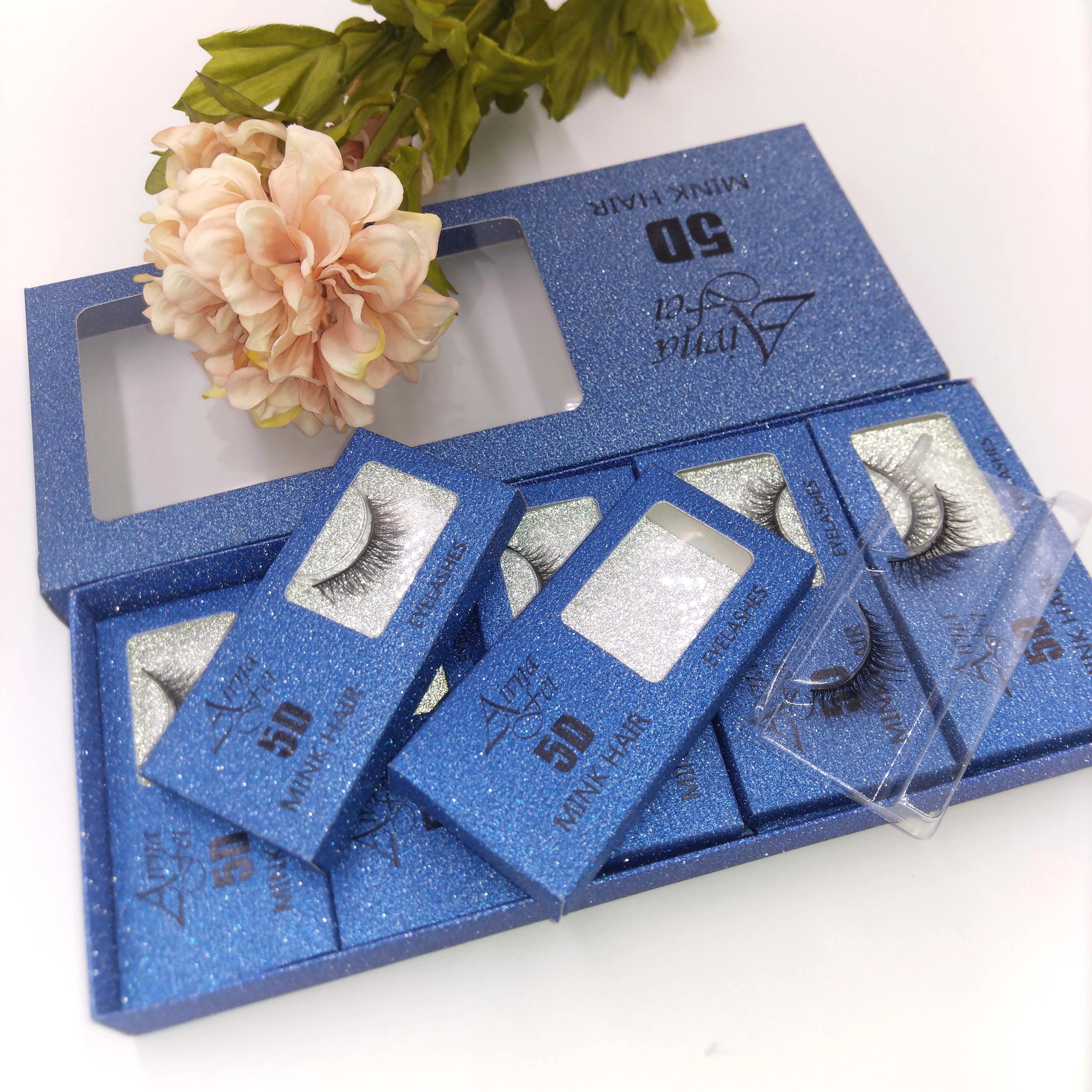 

Amazon hot sale Ten pairs suit false eyelash 3d mink eyelashes vendor