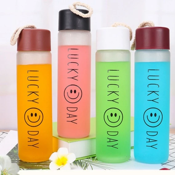 

wholesale high quality 12oz ecofriendly clear frosted sublimation blank glass water bottles with custom logo