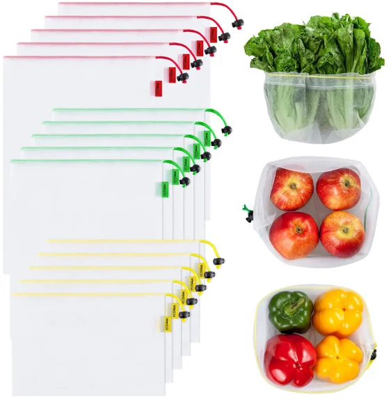 

Biodegradable reusable mesh produce bags fruit packaging bags for oranges