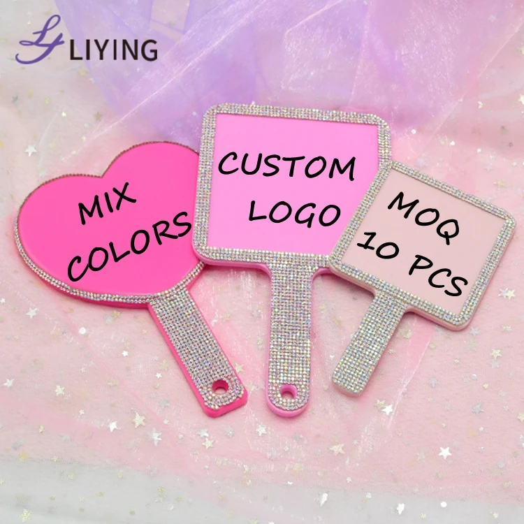 

Small MOQ Custom Logo Square Cosmetic mirrors Private Label Wholesale Salon Hand Held Mirror With Japan Quality