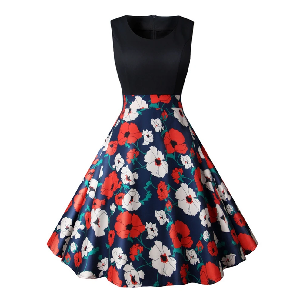 

Korean New Fashion Lady Spring Floral Vintage Dress