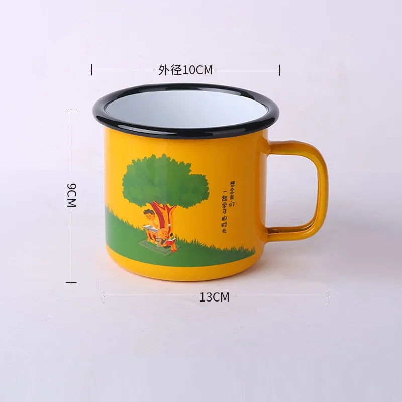 

2020 Promotional Stocked Customized Enamel Mug Camping Cup Travel Coffee Mug, As picture