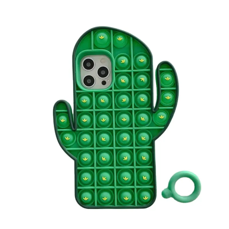 

Amazon Hot Sell 3D Silicone Cactus Phone Case Cartoon Stress Reliever Puzzle Push Bubble Toy for iPhone 12 Pro Max 11 XS MAX Cov