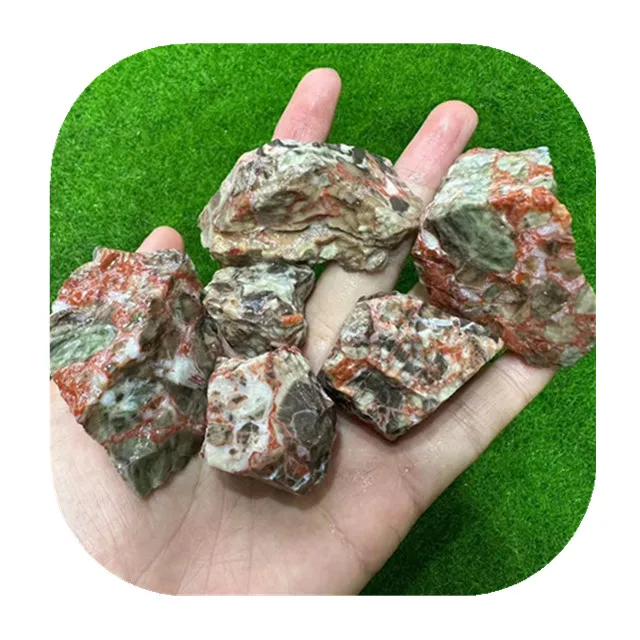

Wholesale natural uncut gemstones raw crystal healing stones rainforest jasper rough stone for home decoration