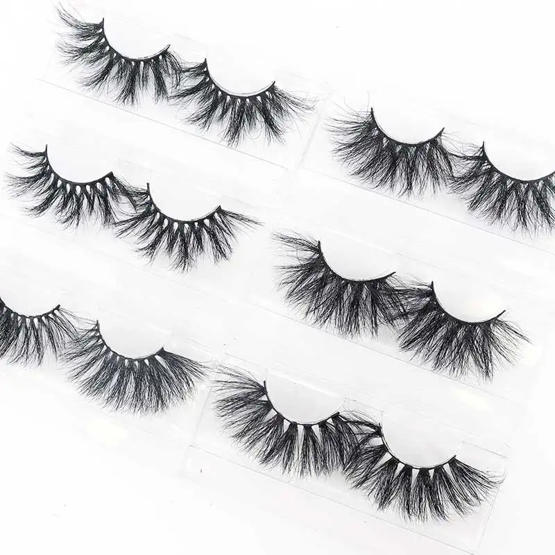 

Private Label 5D fluffy mink false Invisible Band Eyelashes 3d luxury Mink Lashes, Black