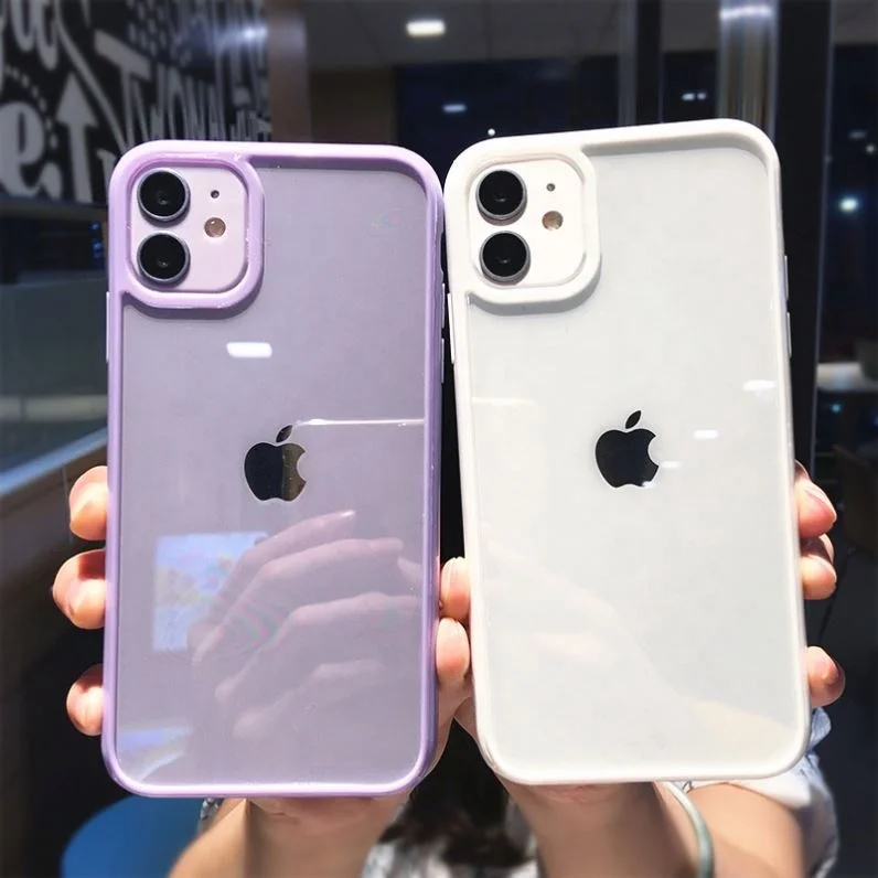 

Colorful Bumper Shockproof Trasparent Phone Case For Iphone 12 Mini 11 Pro Max Xr X Xs 8 7 6S Plus Se 2021 Clear Back Cover