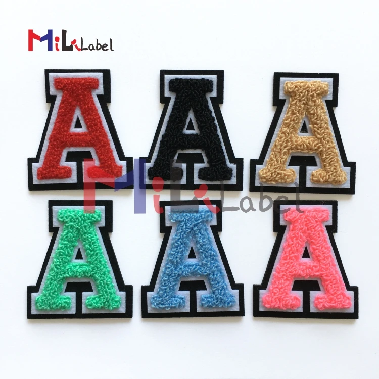 

custom chenille patches letter patches for clothing coat for Hoodies clothing iron on backing for hoodies embroidery patch