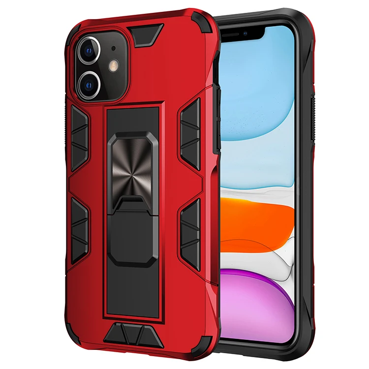 

2 in 1 mobile background cellphone case for iphone 12 kickstand TPU PC phone case for iphone 13 pro max, 7 colors