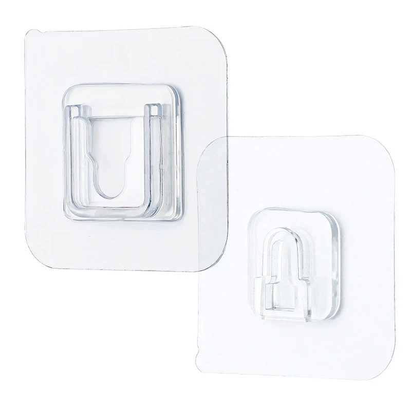 

Double-Sided Adhesive Wall Hooks Hanger Strong Transparent Hooks Wall Storage Holder For Kitchen Bath Supplies Suction Sucker