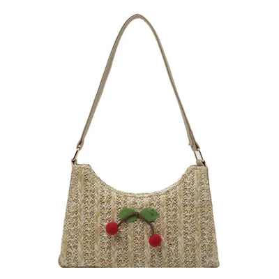 

KL107 35 Summer new cherry woven armpit bag Korean version of small fresh fashion shoulder bag handbag
