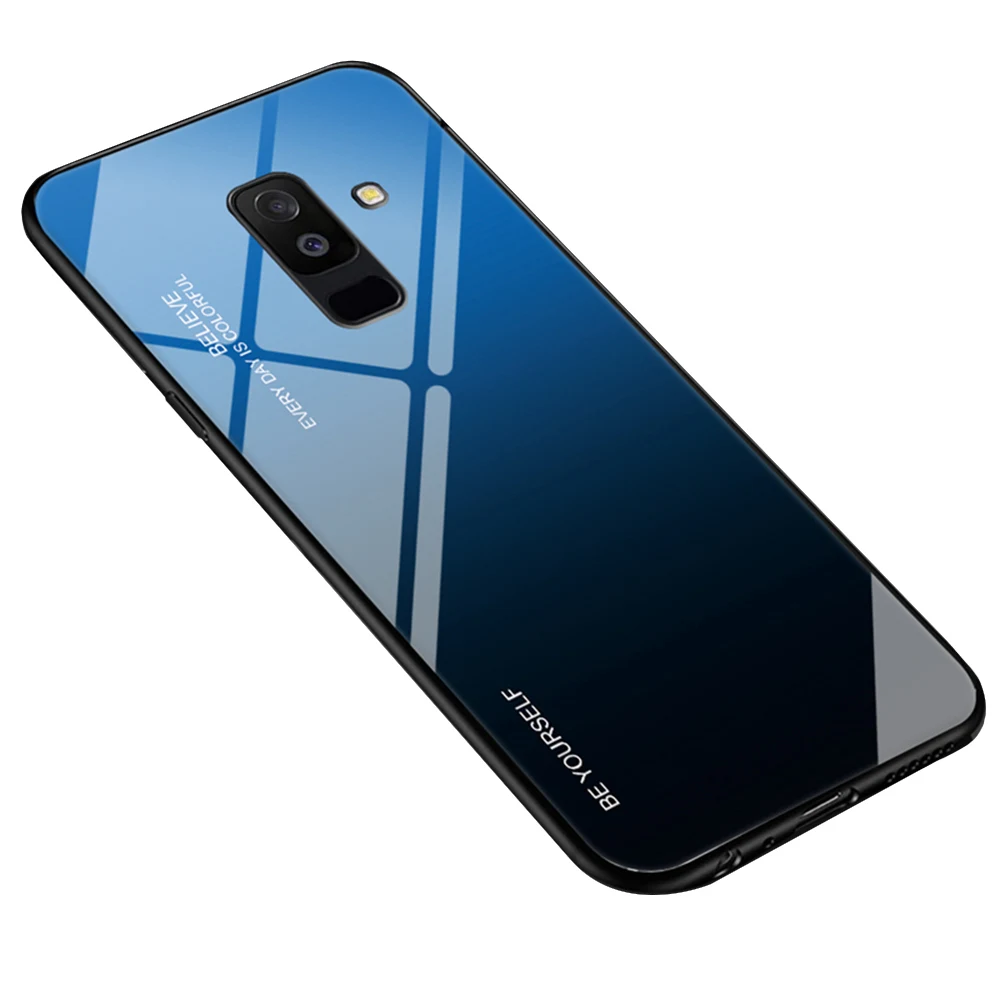 

OEM Logo Tempered Glass Mobile Phone Case For Samsung S8 S9 S10 Note 8 9 10, Accept customized