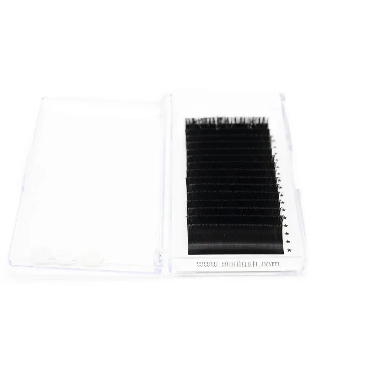 

UK 2021 new style silk super dark Matte korea PBT fiber synthetic hair manufacturer women lash custom your own brand eyelashes