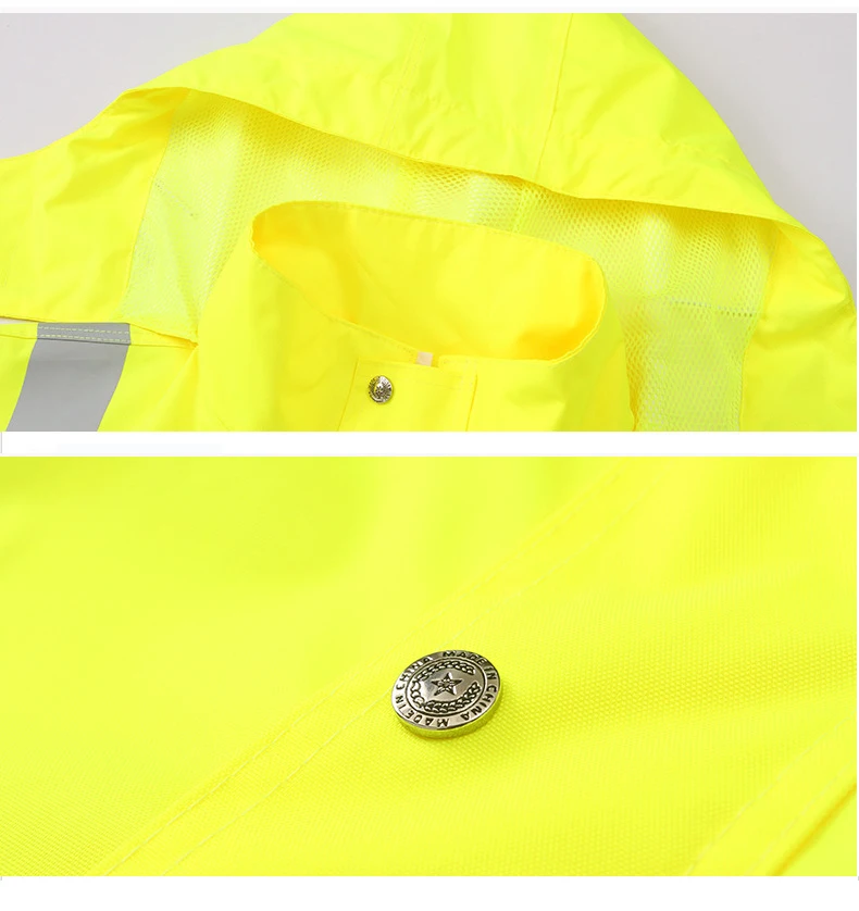 Windproof High Visibility Reflective dress suit Mens new fluorescent yellow safety coat with hoodies - KingCare | KingCare.net