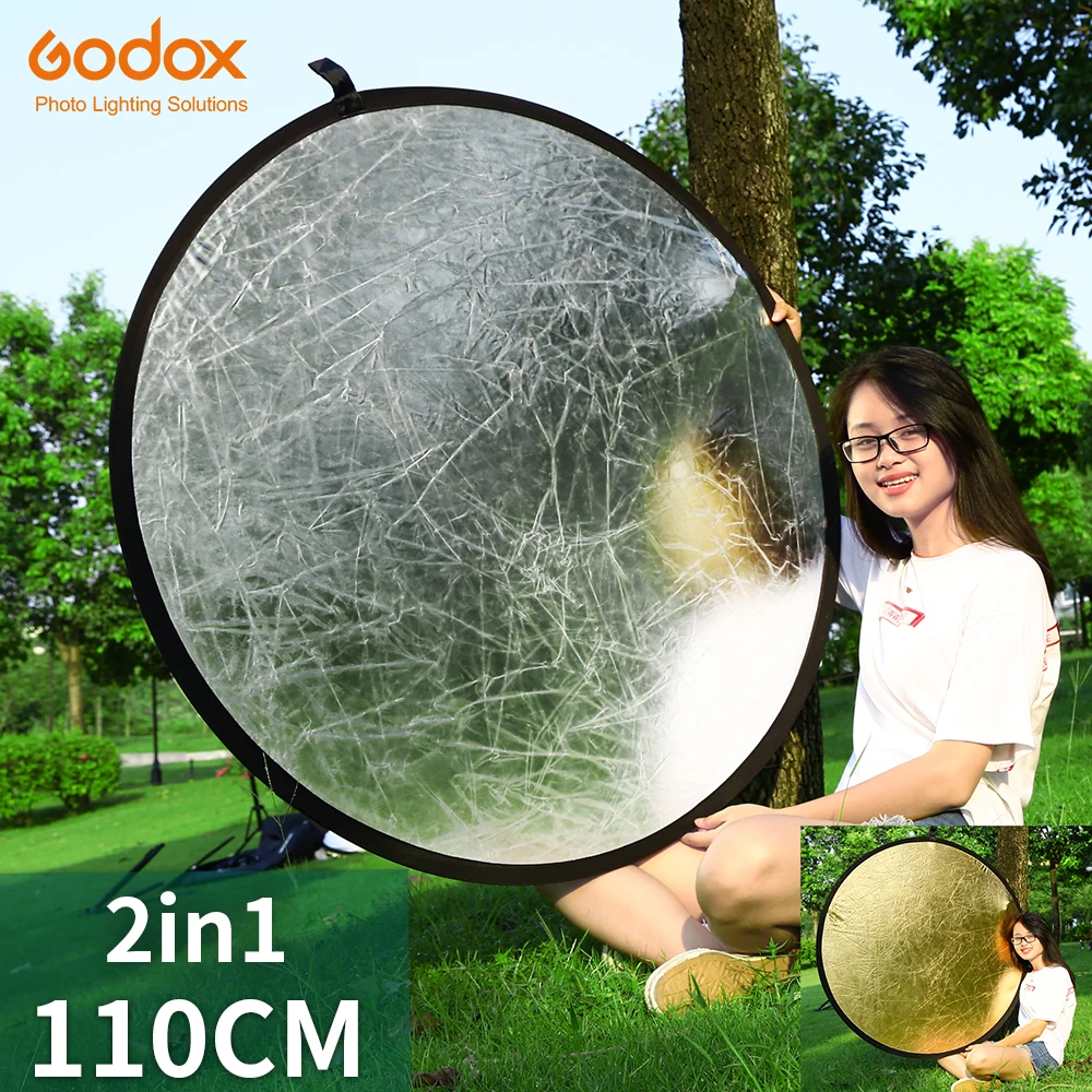

Godox 43" 110cm 2 in 1 Portable Collapsible Light Round Photography Reflector for Studio Multi Photo Disc, Other