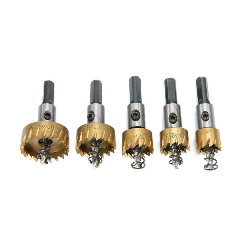 
5pcs HSS 6542 Titanium Coated Hole Sawtooth HSS Hole Saw Cutter Dril 
