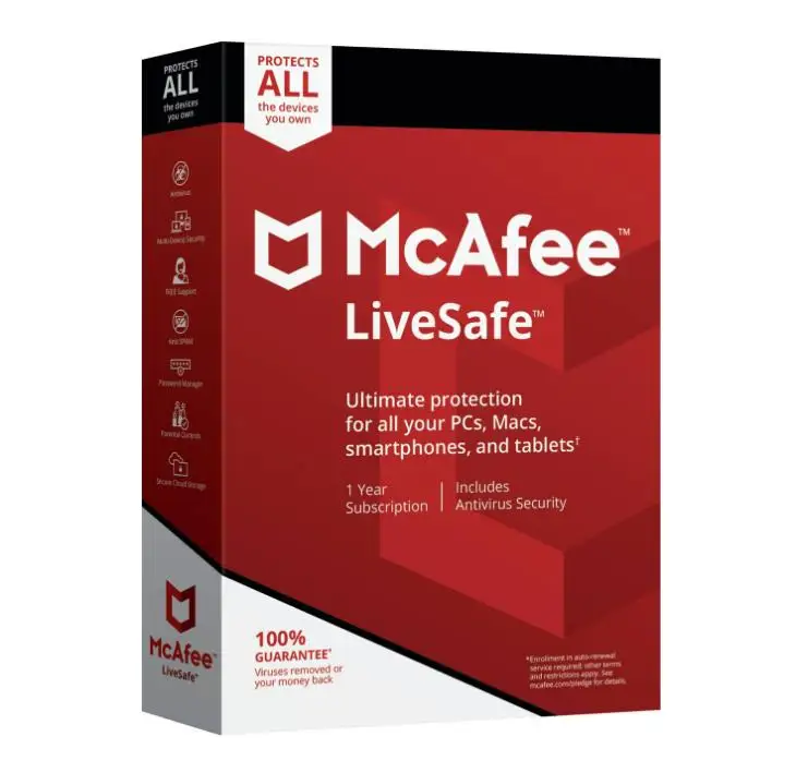 

McAfee All-round real-time protection renews unlimited devices for two year Activation Online Key Code retail Key