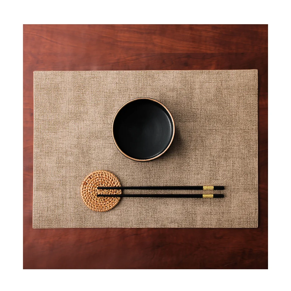 

YY Factory Modern Eco-friendly Leather Table Mat Heat Insulation Dinner Placemat for Home Hotel Restaurant Decor