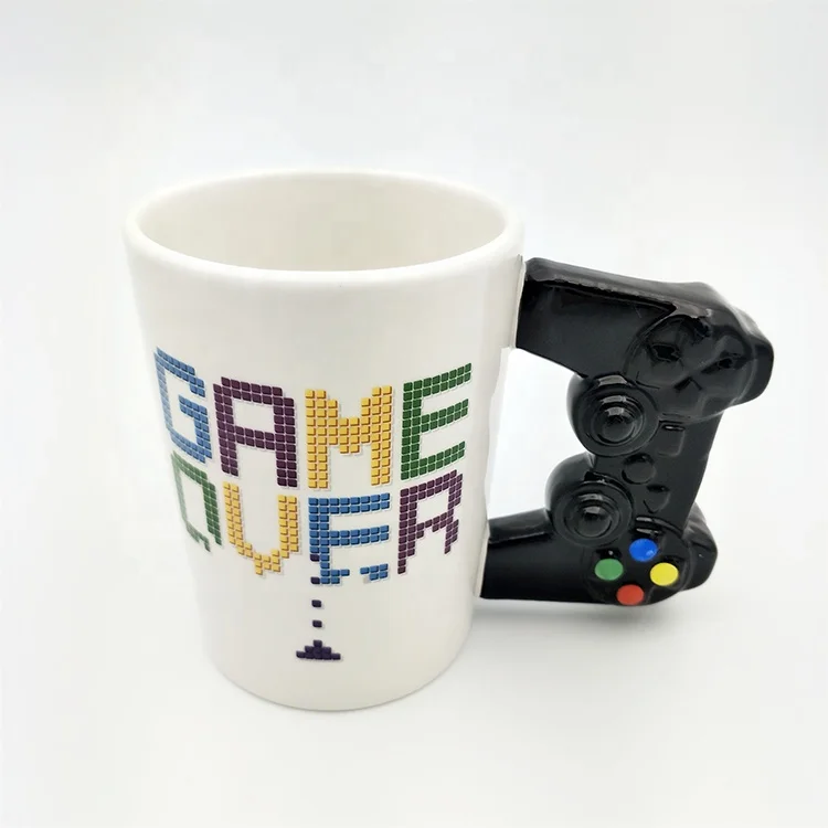 

Interesting Game Over Ceramic Cup with 3 d Handle Coffee Mug