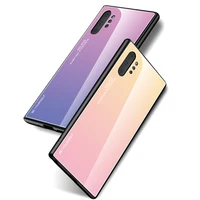 

OTAO OEM Gradient Case Para Celular For Samsung S10 S9 S8 Plus Note 8 9 10 Pro Glossy Tempered Glass Mobile Phone Cover Caso