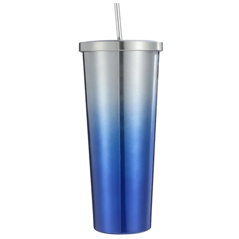 

P10 Insulated Tumbler with Lid 304 Stainless Steel Gradual Colour Change Cup Car Business Straight Bottle, Gradual change