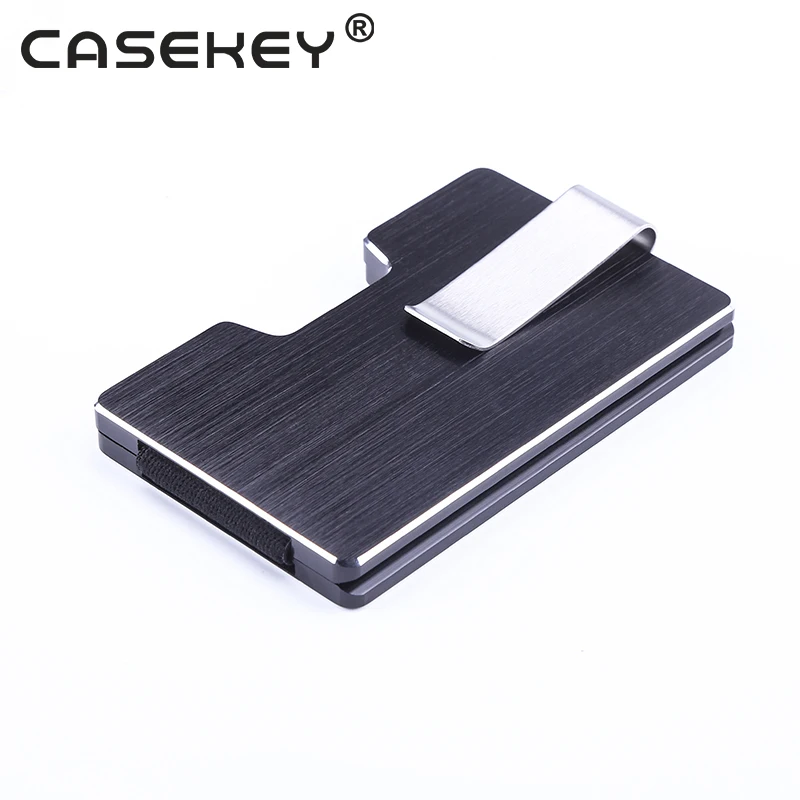 

Casekey Mens RFID Blocking Aluminium Metallic Wallet Pop Up Slim Credit Card Holder Wallet With Money Clip, Customized colors