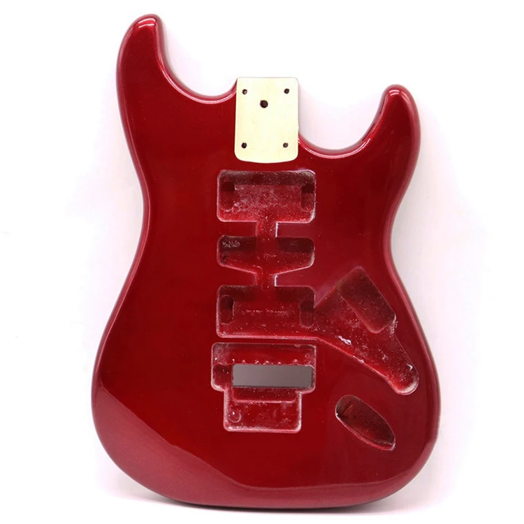 Custom Metallic Red Alder Ash Finished Guitar Body Barrel Sss St Guitar Body For Electric Guitar