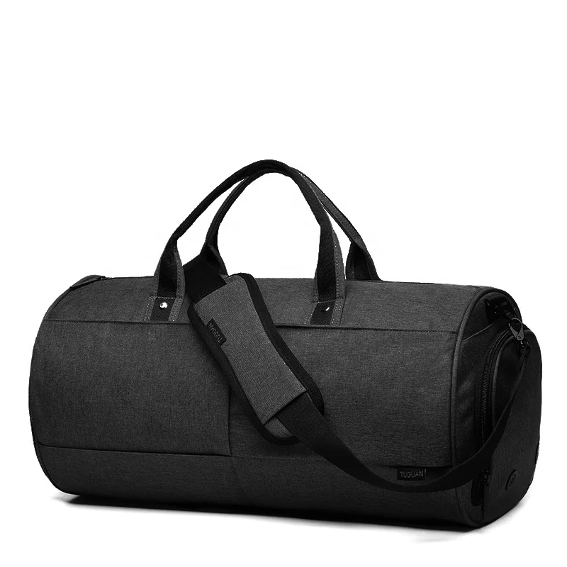 
Fitness Sports Training Bags Custom Logo Men Gym Bag Waterproof Travel With Shoe Compartment Gray/Black CF1698 