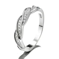 

New Design Twist Bands Eternity Rings Wedding Jewelry 925 Sterling Silver