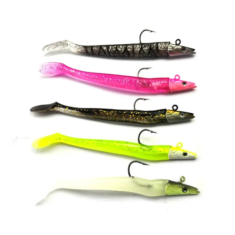 

wholesale Silicone Fishing Lure Lead Head plastic Swimbait soft lure with jig head