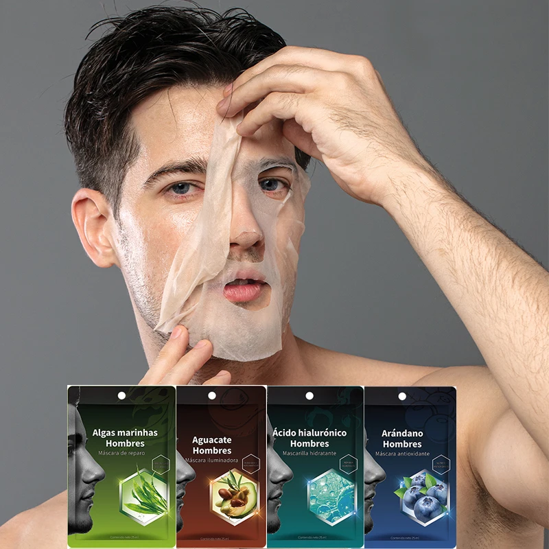 

Male Detox Moisturizing Face Mask Wrinkle Repair Silicone Patches Reducer Men Skin Care Hydrating Fix Facial Sheet Mask