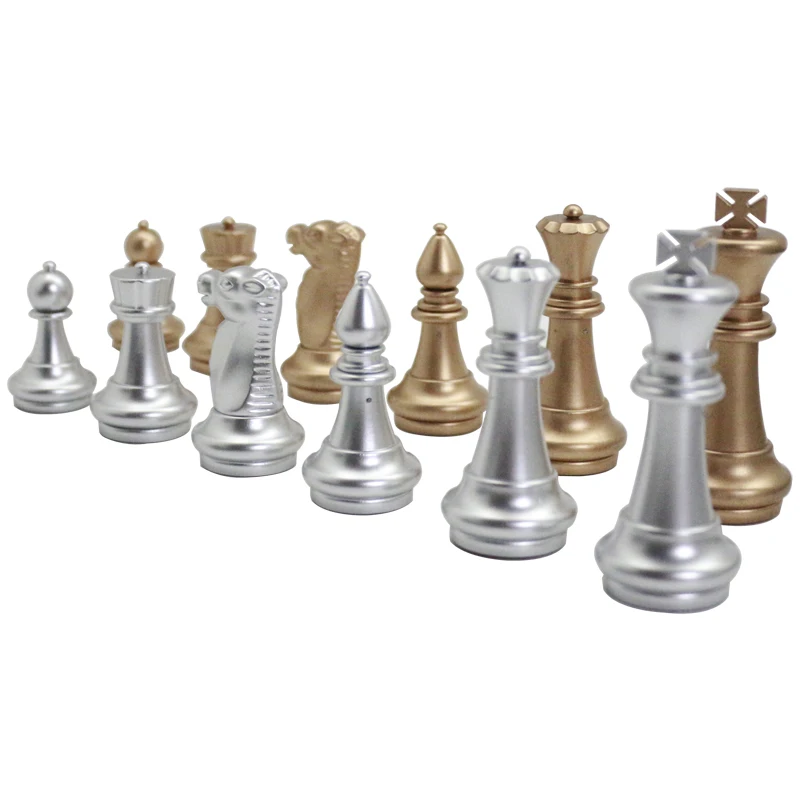 

Custom International Chess Set with Wooden Handmade Standard Pieces Metal Chess Board and Classic for Kids Adult Unisex, Picture