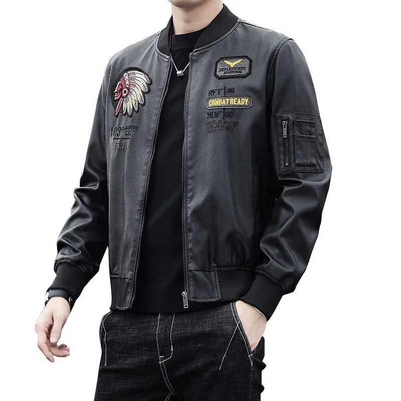 

Factory Direct sales Black Men's leather Jackets fashionable men leather jacket