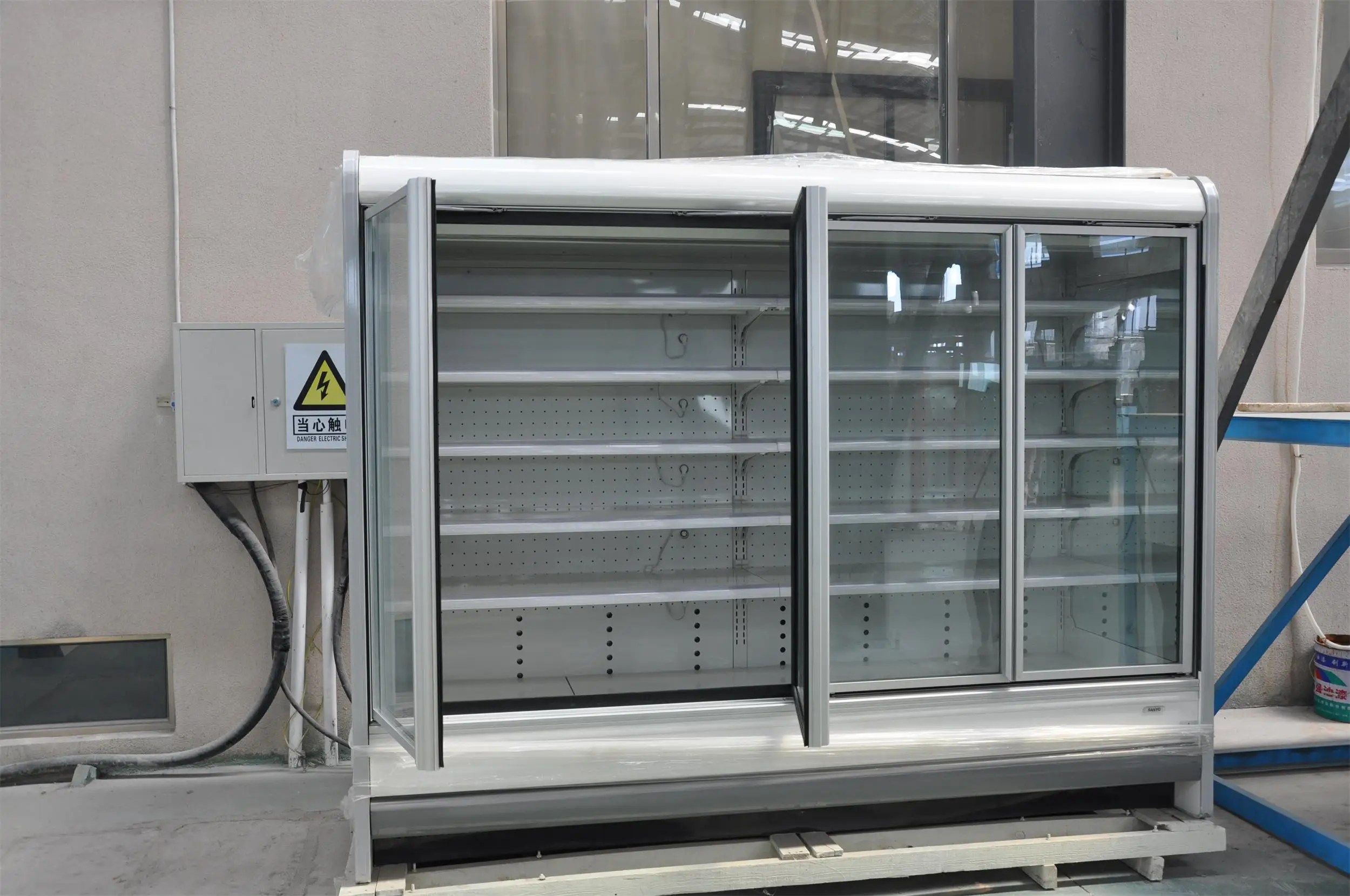 High quality glass door cold room supermarket Heated feezer glass door