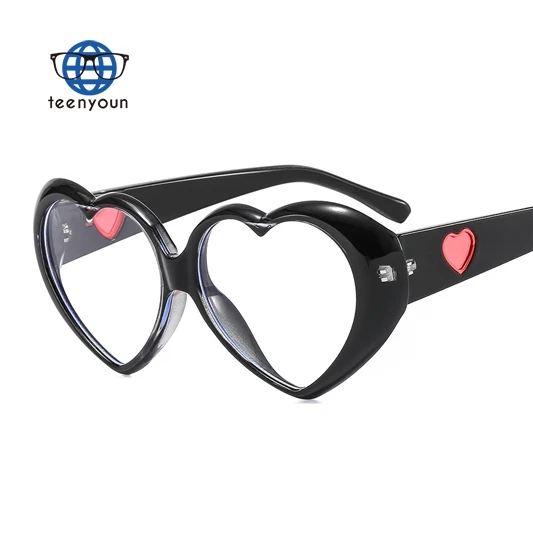 

Teenyoun Eyewear Fashionable Ins Style Love Rose Eye Glasses Gradient Color Oculos Rainbow Heart Frame Eyeglass For Women