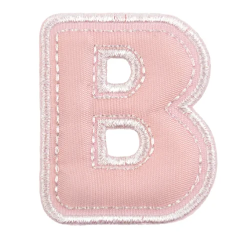 

Child Pink Alphabet  Embroidery Patch Fabric Puffy Over Letter Patch For Bag Clothes