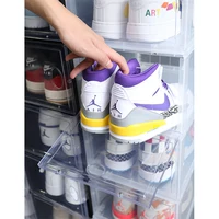 

THREE LEAF 5689 foldable storage organization custom drop front clear plastic shoe box for shoe