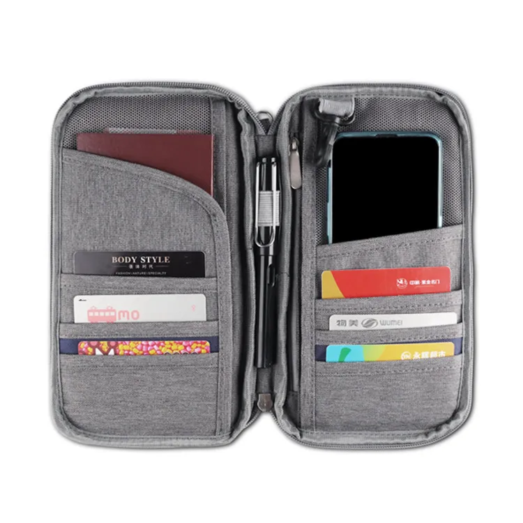 

Travelsky personalized family passport document holder cover for passport, Grey