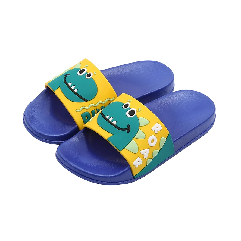 

New Candy Color Soft PVC Plastic Printed Logo House Kids Dinosaur Slippers Shoes, Colors