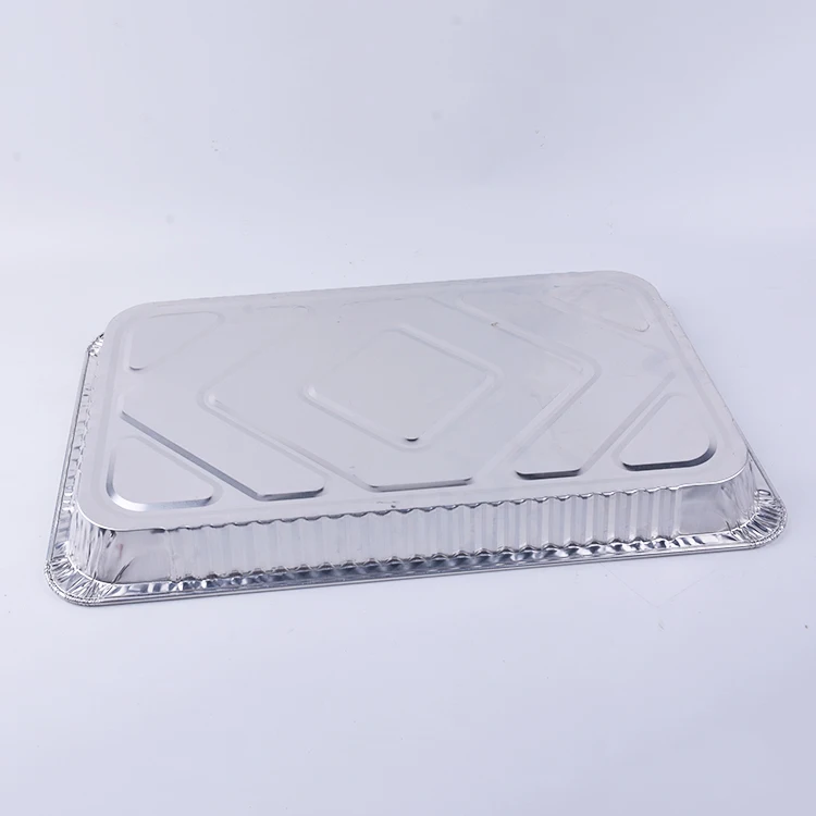 A Large Rectangular Tray Recyclable Disposable Aluminum Foil Serving