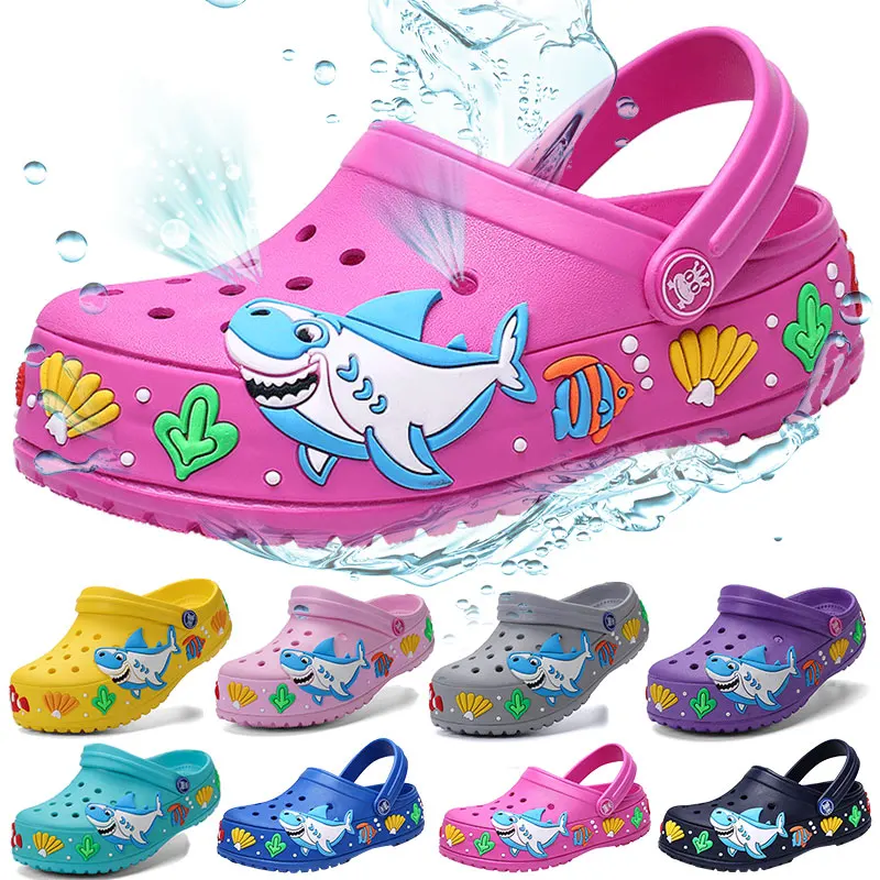 

wholesale hollow hole rubber sadals boy girl nonslip cute cartoon breathable beach slippers for kids, Picture color