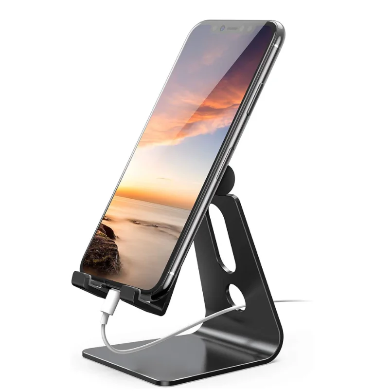 

Universal Adjustable Double Folding Aluminum Alloy Mobile Holder Desktop Phone Holder Table Stand