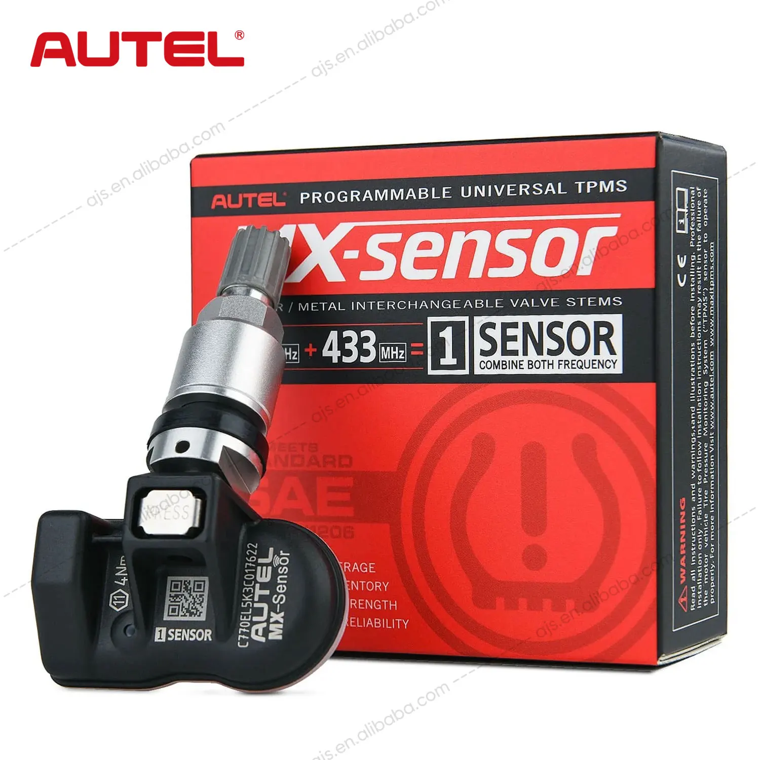 

Autel MX Sensor M Metal 433MHz & 315MHz 2in1 Tire Pressure Monitoring System Altar Universal Auto TPMS Tire Gauge For All Cars