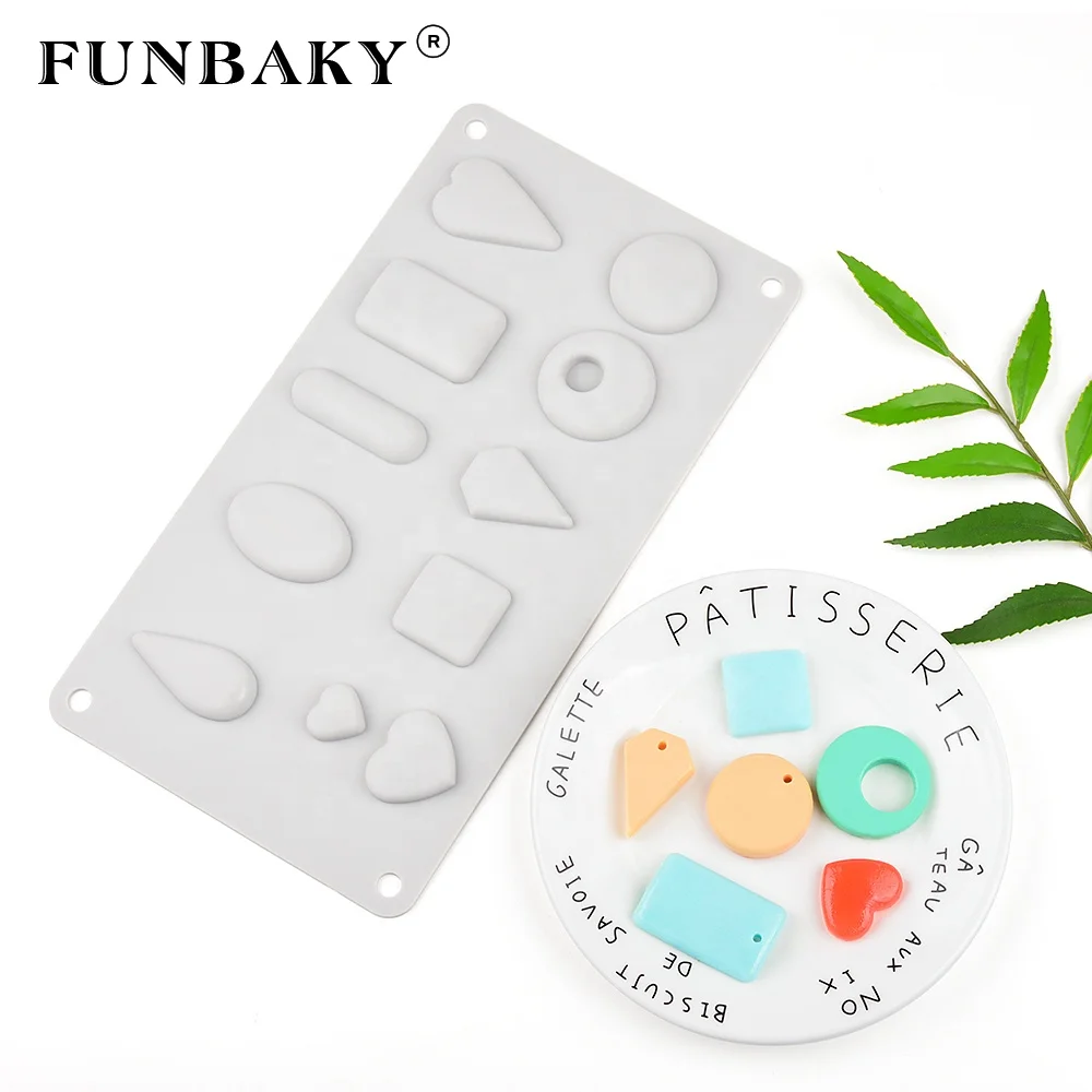 

FUNBAKY JSC3299 DIY new design drop round ring shape key chain mold silicone crystal drop of glue mold for shape making, Customized color