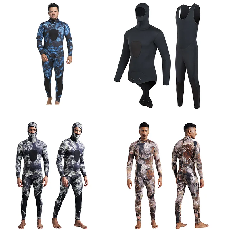 

Custom 3Mm Diving Suit Thickened Camouflage Fishing Suit Warm And Wear-Resistant Neoprene Split Snorkeling Free Diving Wet Suit